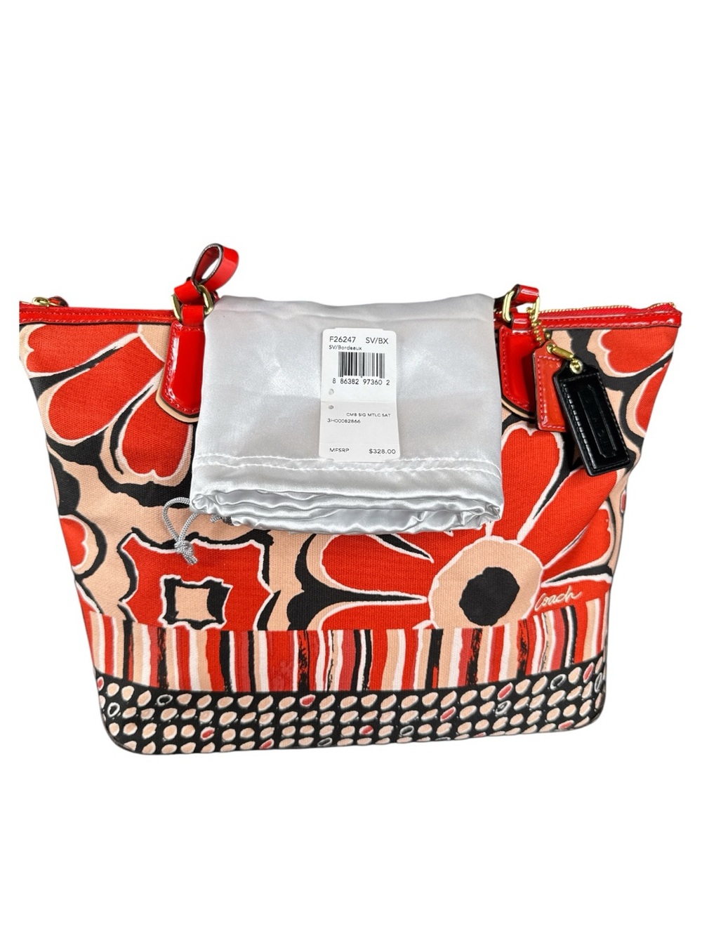 COACH Poppy Floral Scarf Print Tote - Picture 8 of 11